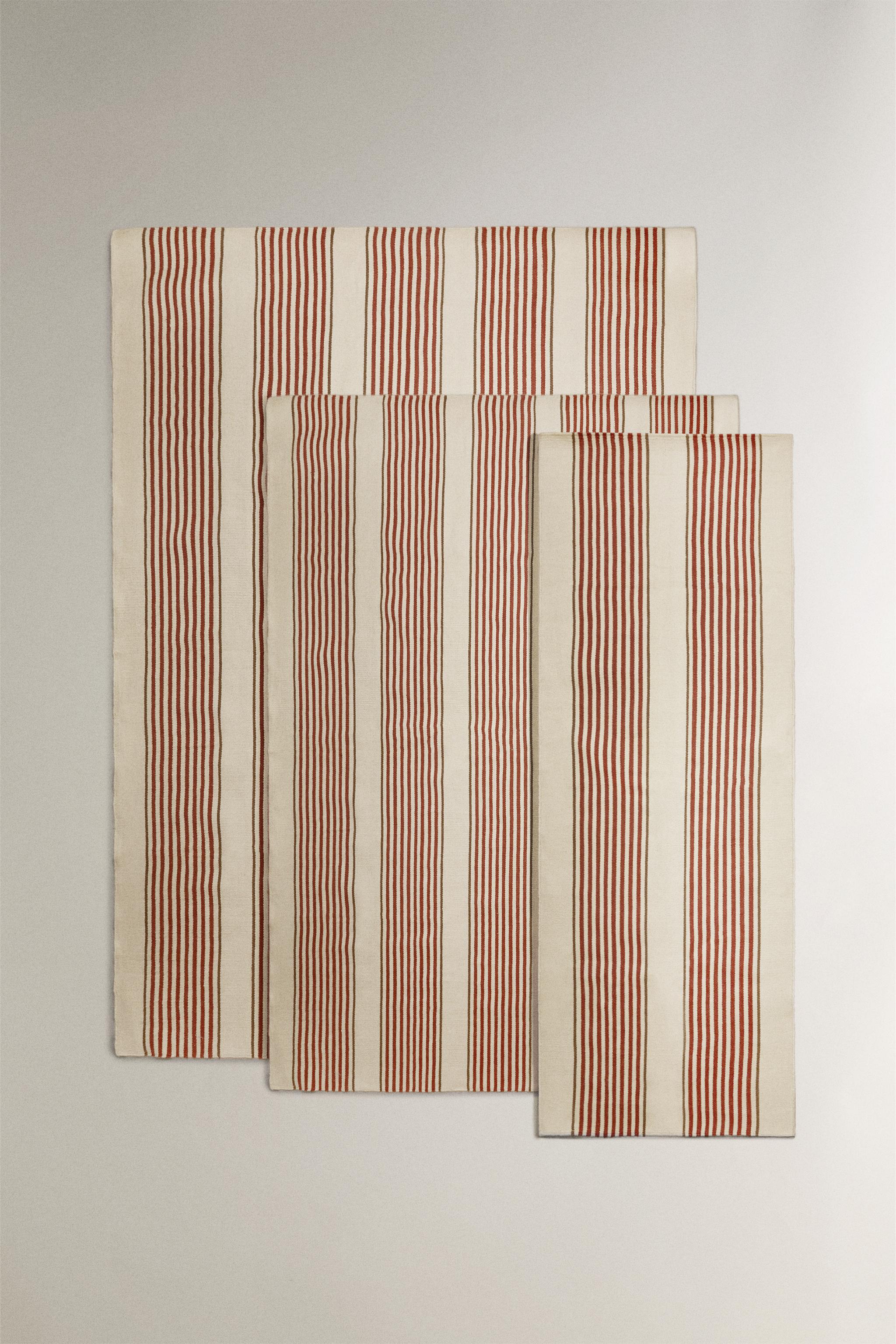 TAPIS JUTE ET COTON RAYURES